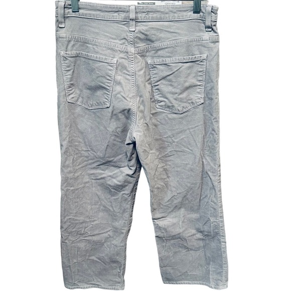 J Brand Joan Corduroy High Rise Wide Leg Crop Pants Light Mars Grey Silver Sz 30 - Picture 6 of 15